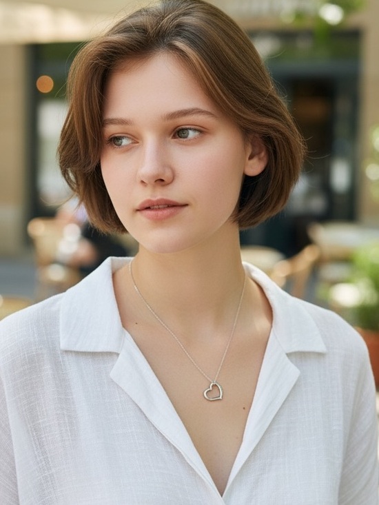 Jewelry - Sterling Silver Open Heart Necklace — Classic Silver Heart Pendant